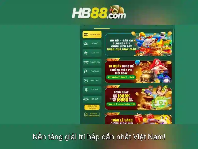 Tải App HB88 – Trải Nghiệm Trò Chơi Slot Đỉnh Cao 2026